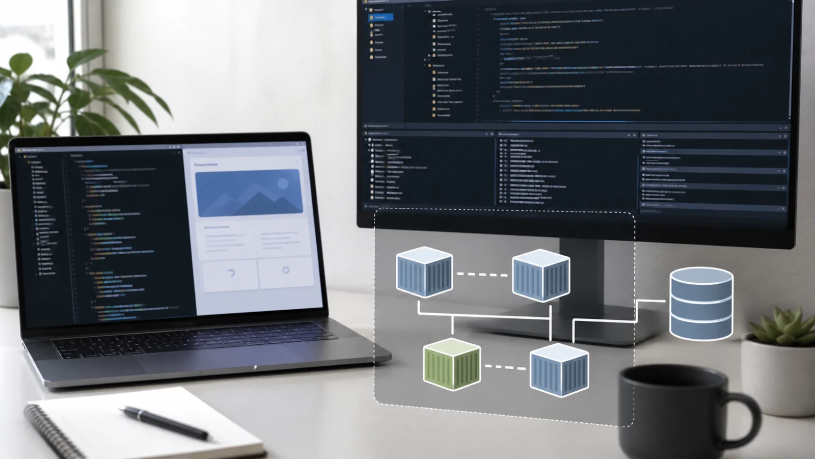 Workflow de développement local avec plusieurs services conteneurisés