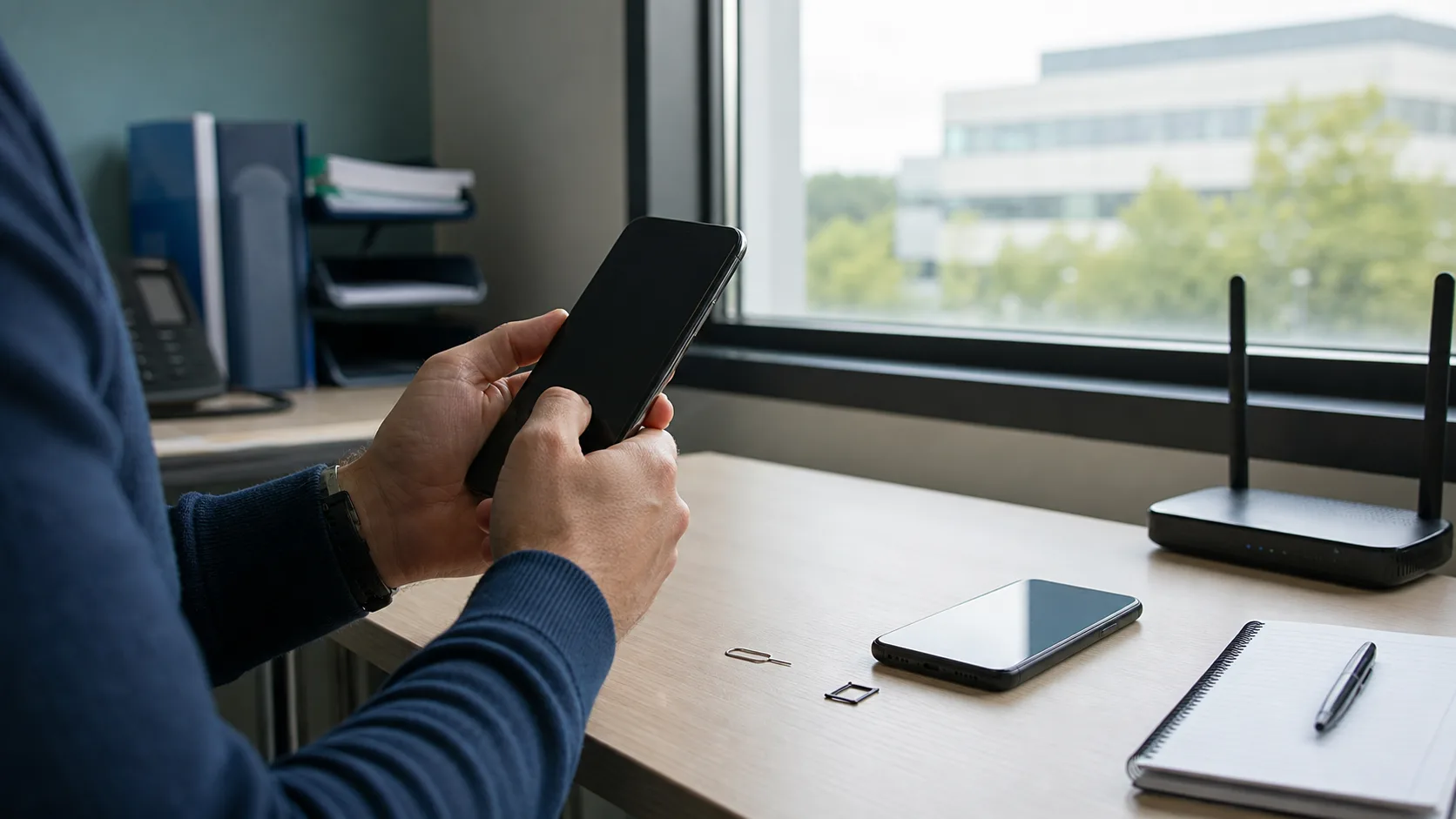 Test concret du signal mobile près d’une fenêtre