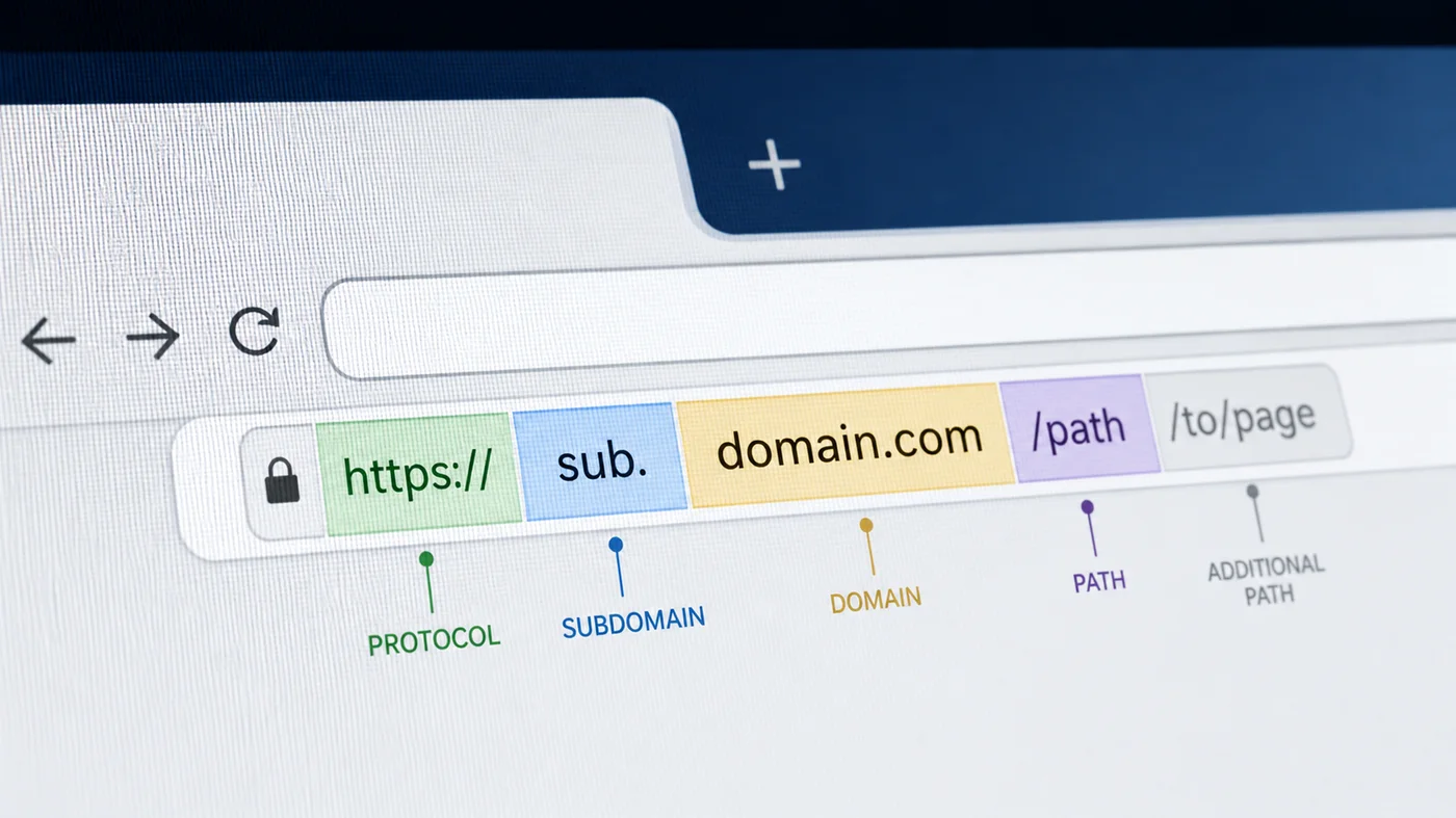 barre d adresse montrant les parties d une url a verifier