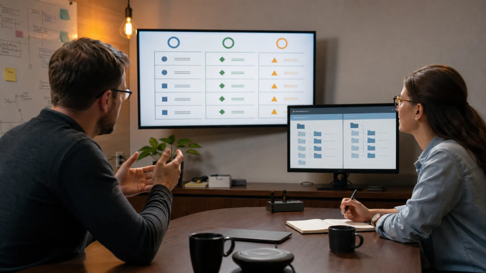 Equipe informatique choisissant entre plusieurs outils de comparaison de fichiers