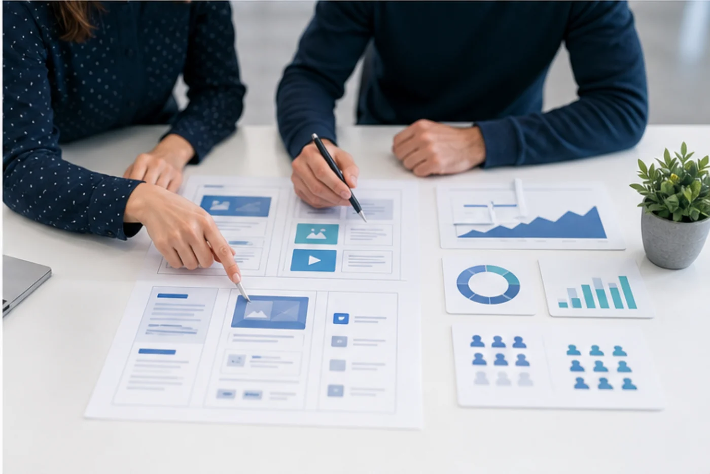 équipe préparant le workflow éditorial et les indicateurs d’une newsletter