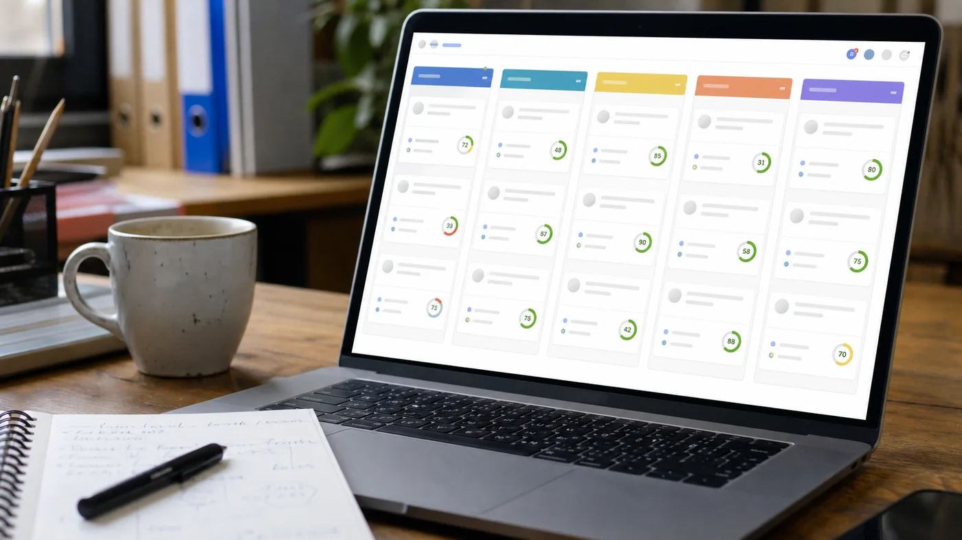 Tableau CRM generique avec qualification de leads et notes commerciales