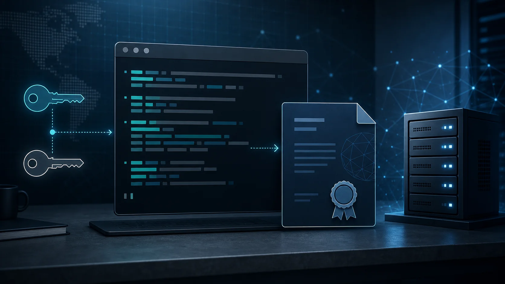 Terminal Linux générant une CSR OpenSSL avec clé privée et certificat TLS