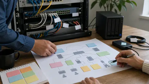 Cartographie d’une infrastructure informatique PME avec réseau sauvegarde et applications