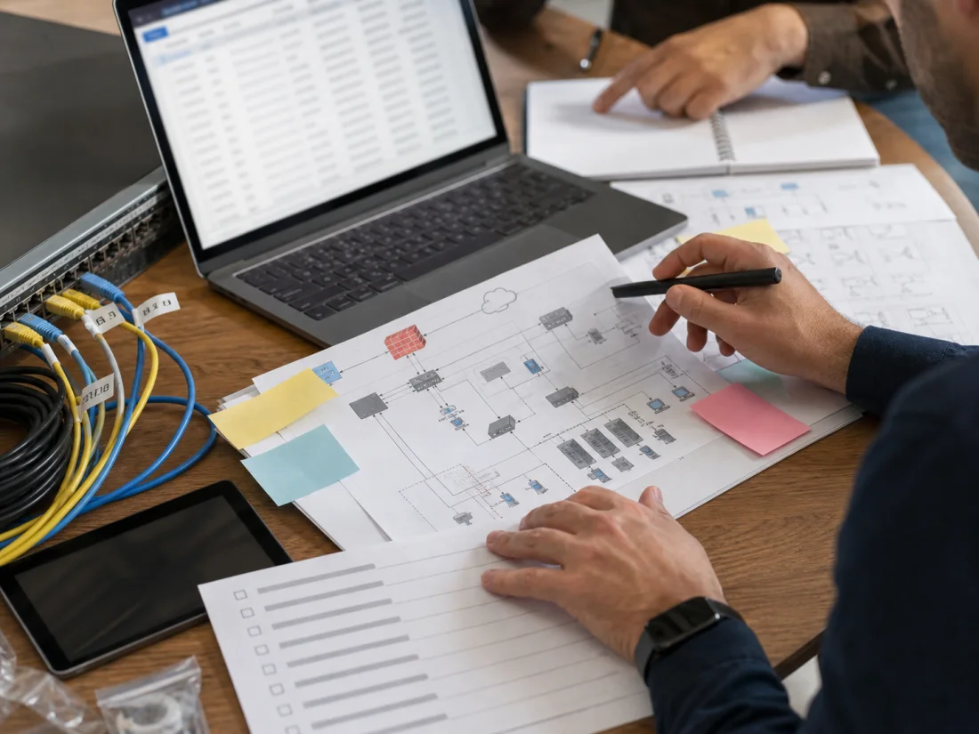 Atelier de documentation infrastructure avec schéma réseau et inventaire