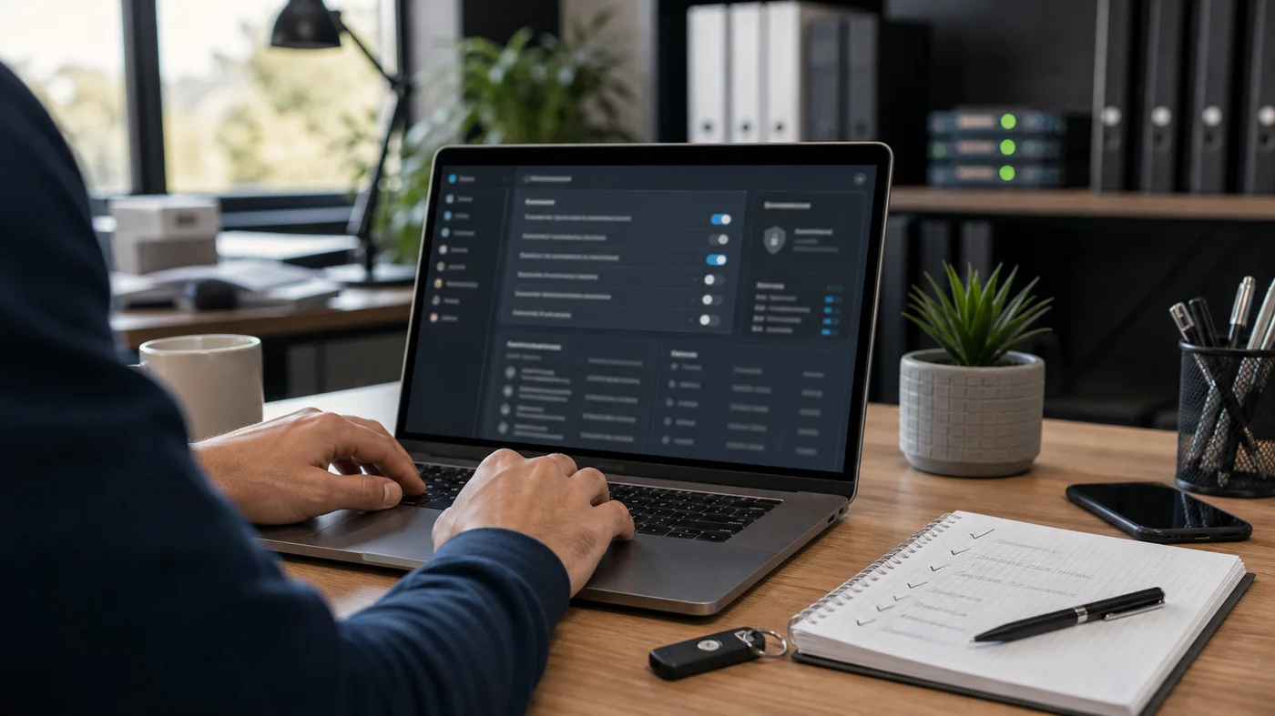 administrateur informatique vérifiant les contrôles de sécurité d un outil IA en entreprise