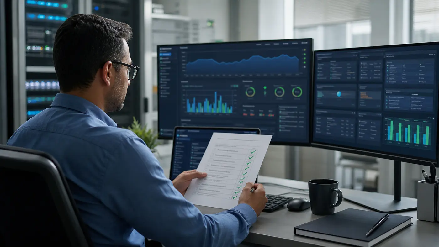 Contrôle après migration Windows Server avec tableau de supervision