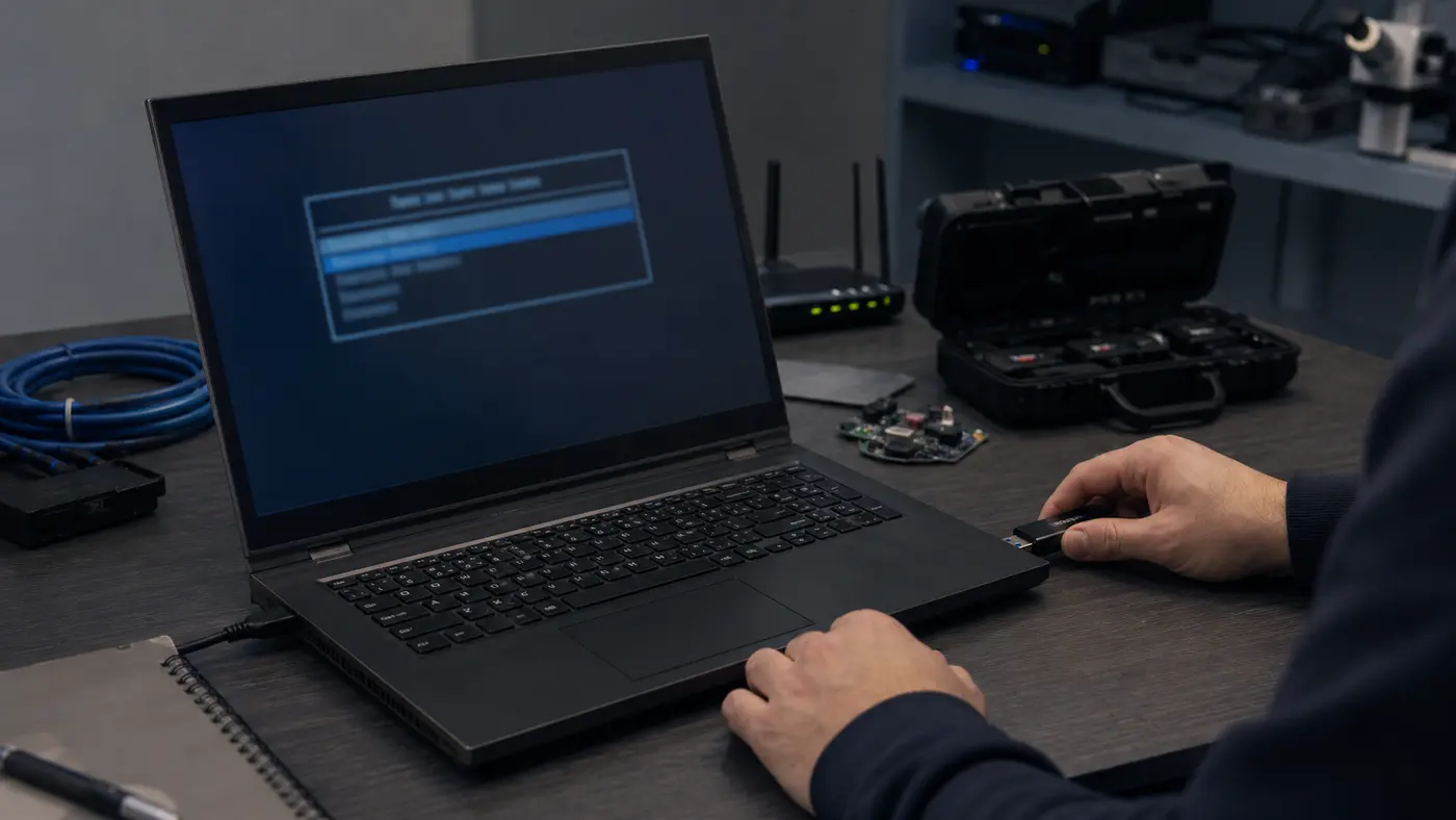 Test de démarrage Kali Linux depuis une clé USB sur un poste dédié