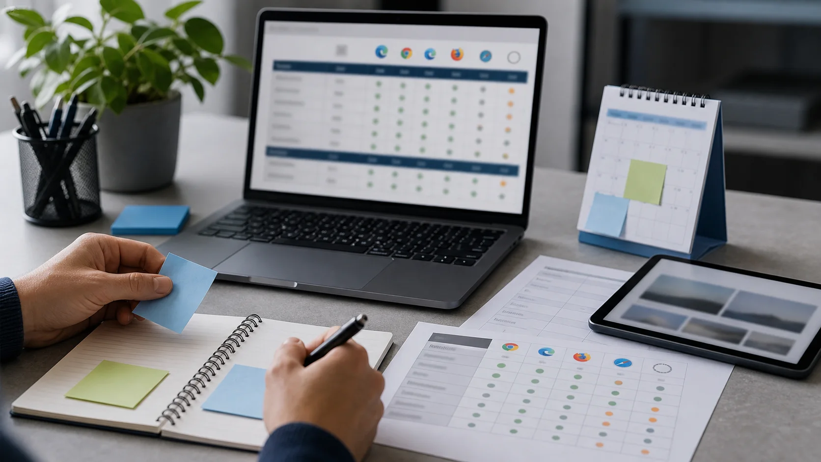 Documentation de compatibilite navigateur sur un bureau IT