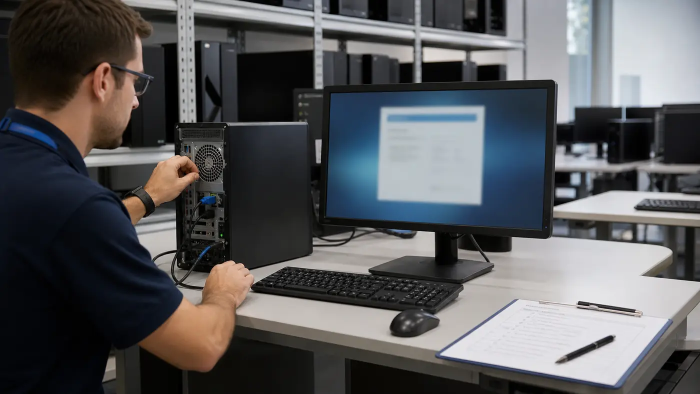 Poste pilote utilisé pour valider une image ISO Windows
