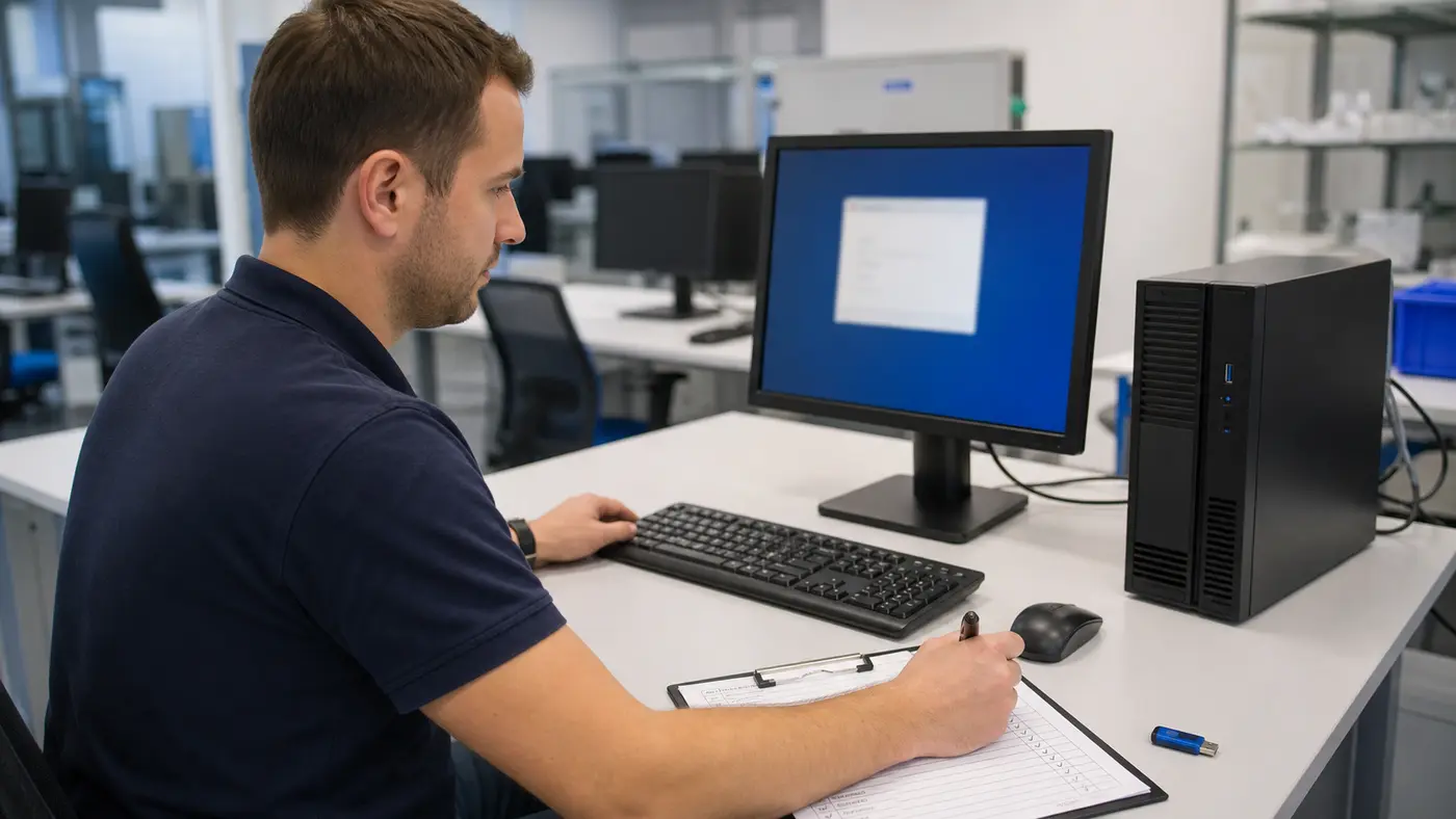 Poste pilote contrôlé après préparation d’un support Windows