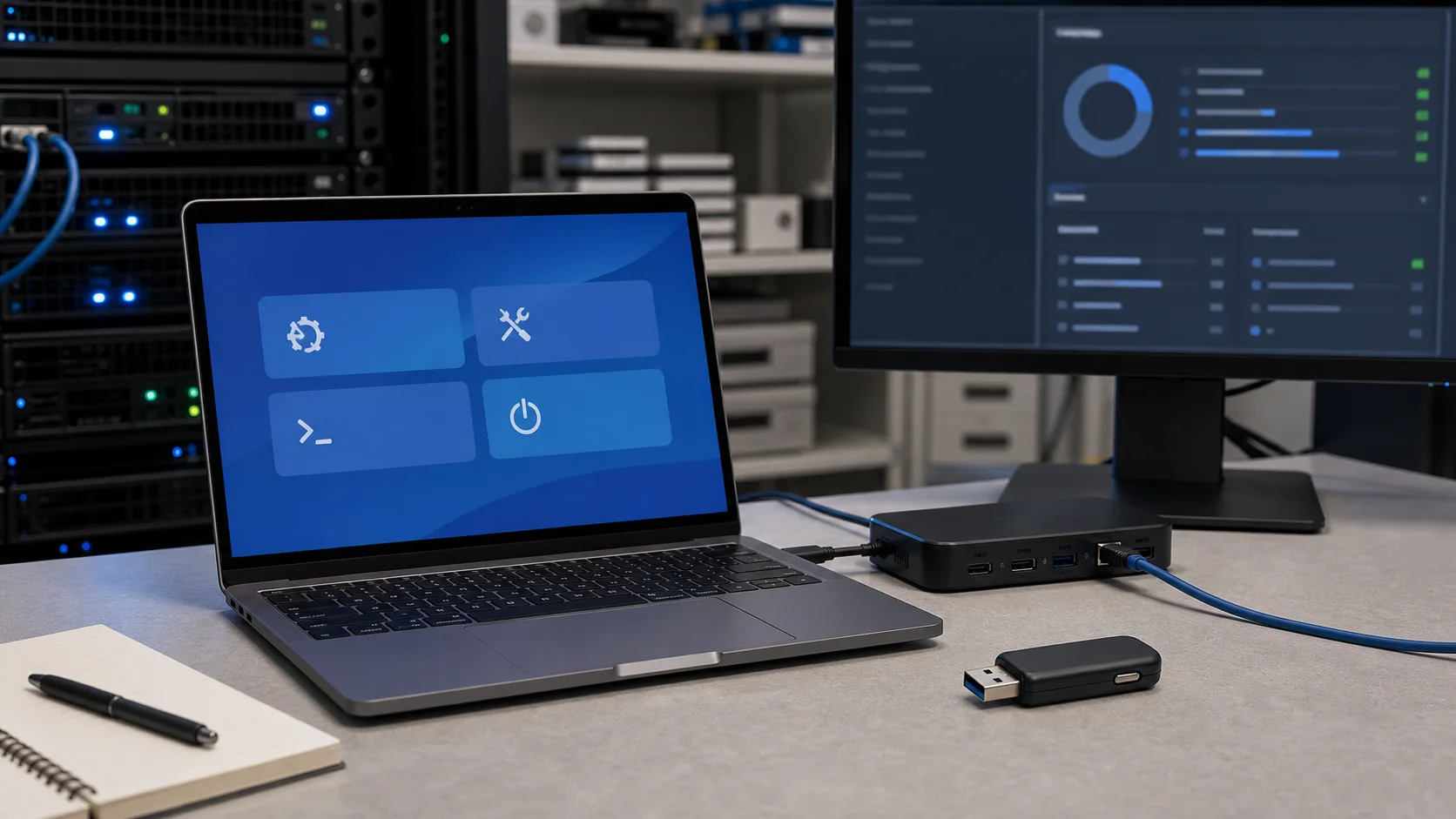 Poste de maintenance avec environnement de récupération Windows et sauvegarde