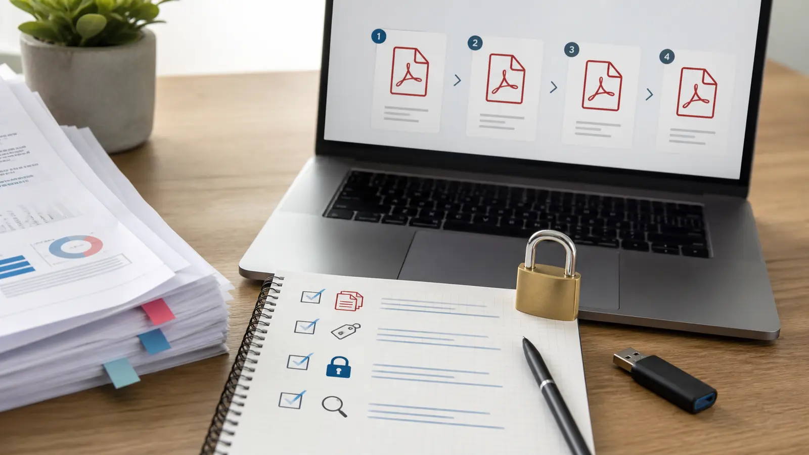 Préparer l’ordre des fichiers avant une fusion PDF