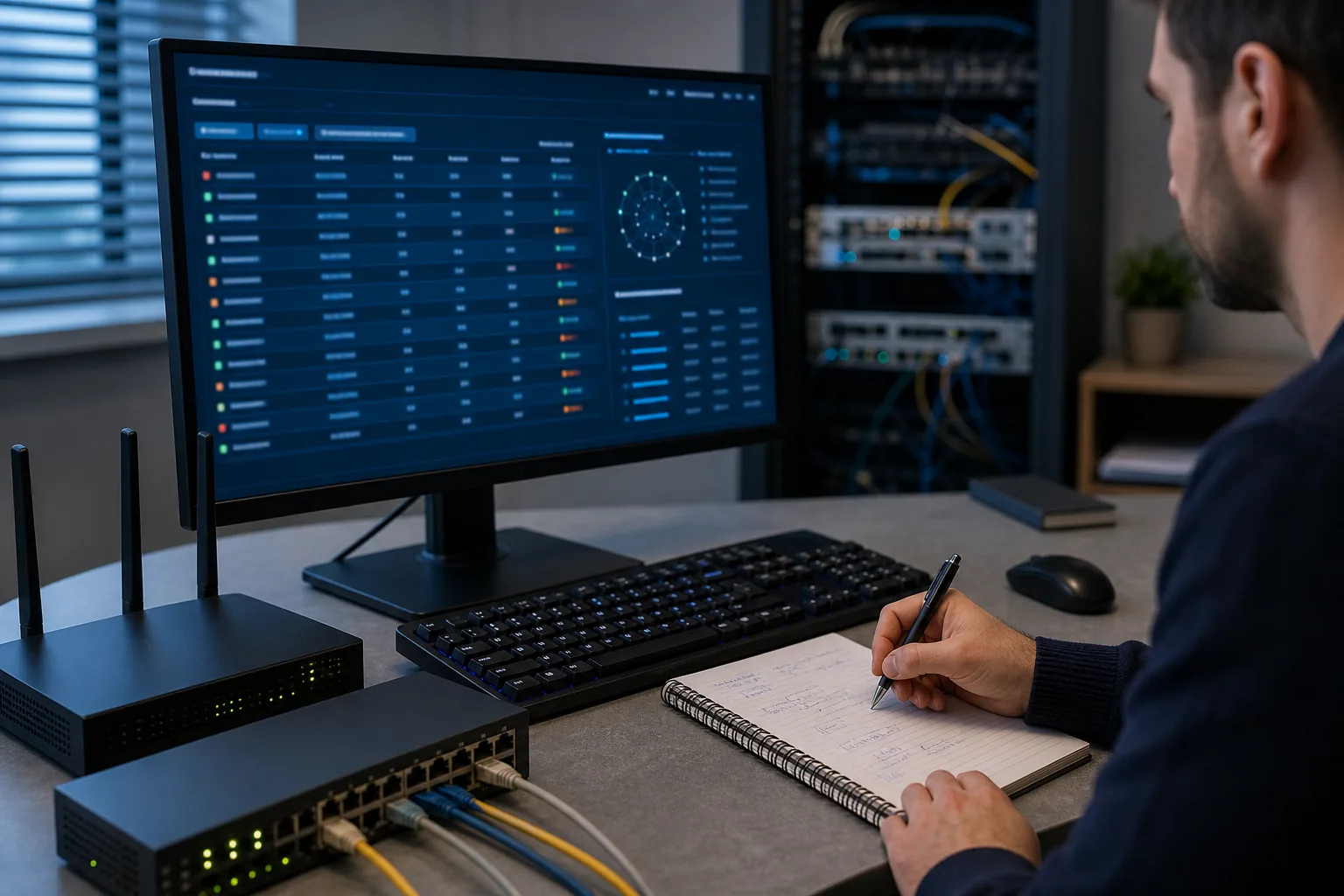 Lecture prudente de résultats de scan réseau dans un bureau informatique PME