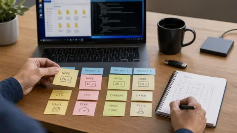 Planification des versions Node par projet Windows