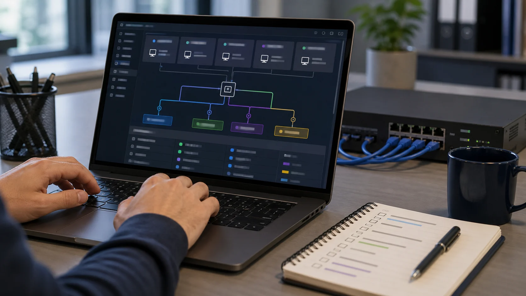 Configuration d’un virtual switch avec machines virtuelles et segments réseau