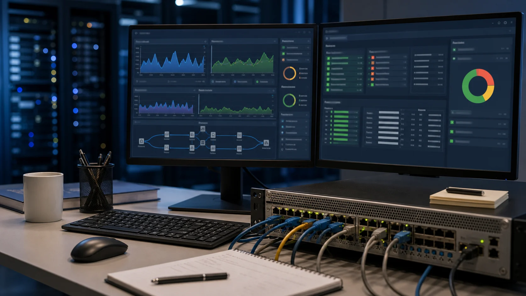 Tableau de supervision réseau pour virtual switch et machines virtuelles