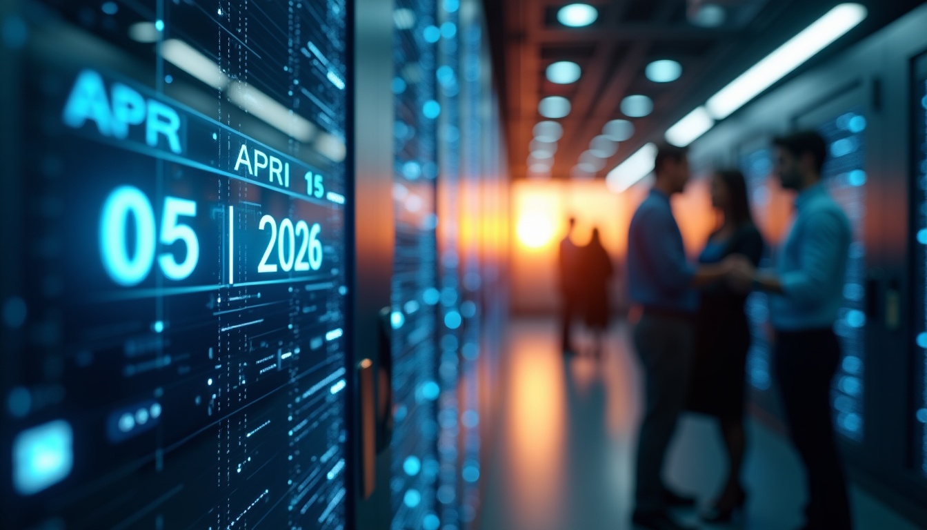 Serveurs datacenter avec date affichée en 2026.