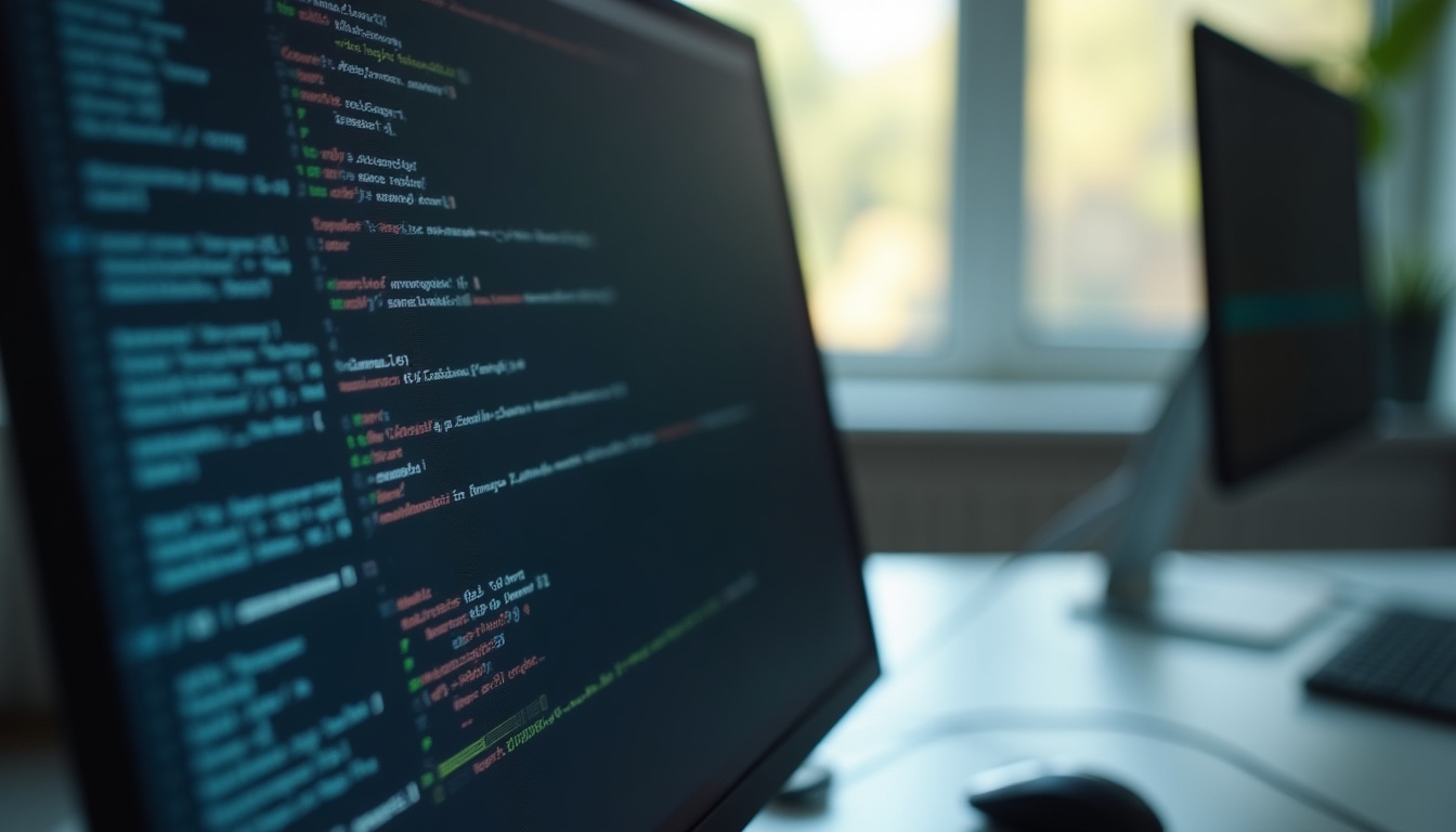 Écran d'ordinateur affichant du code de programmation.